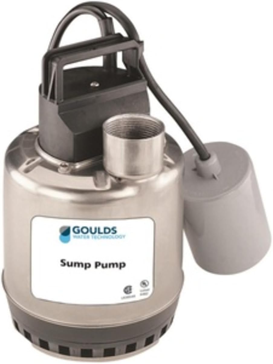 Goulds LSP0311 Submersible Sump Pump, 1/3 HP, 115 V, 2.9 Amps, 1 PH, Plug/No Switch