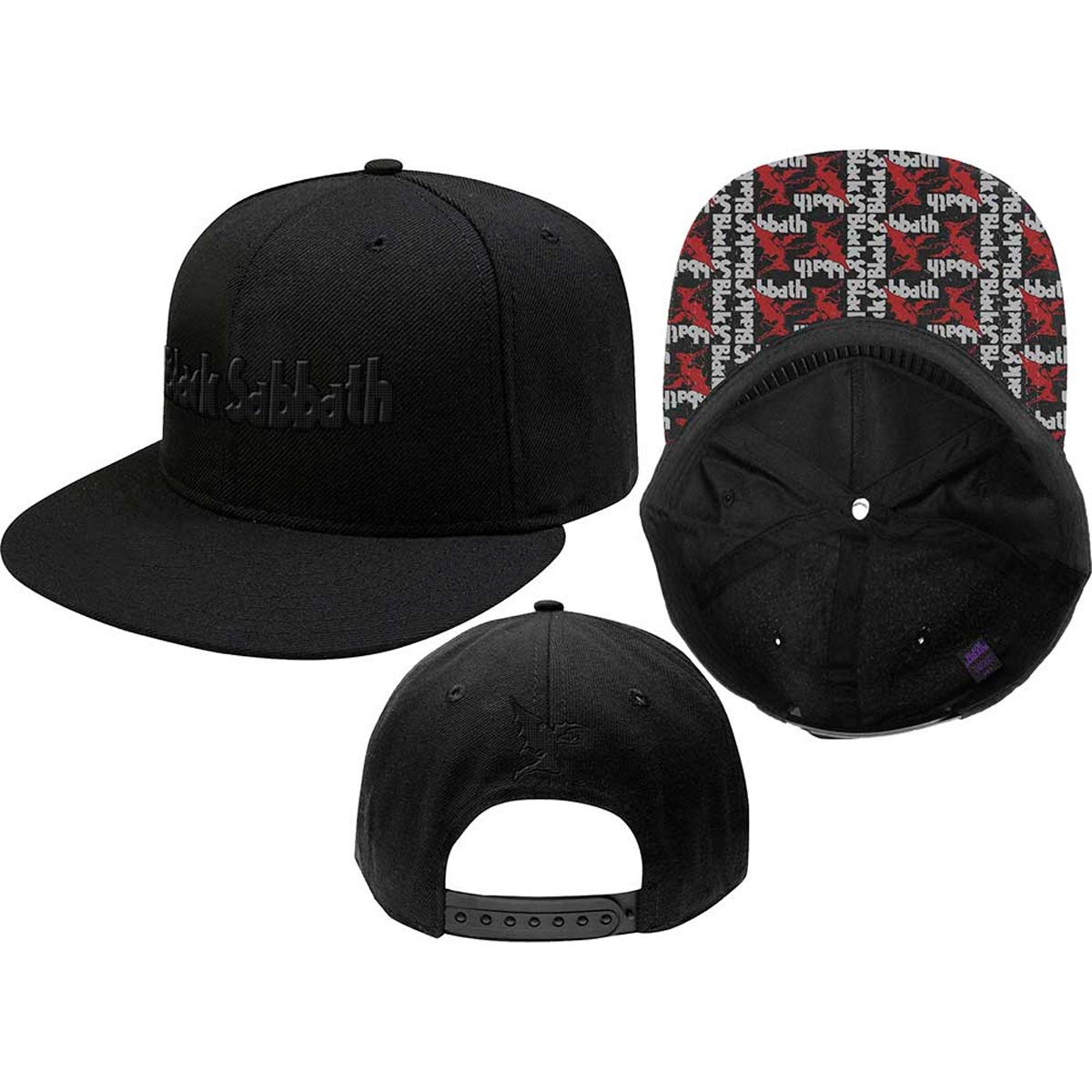 Black SabbathMen's Logo & Demon Snapback Baseball Cap Adjustable Black