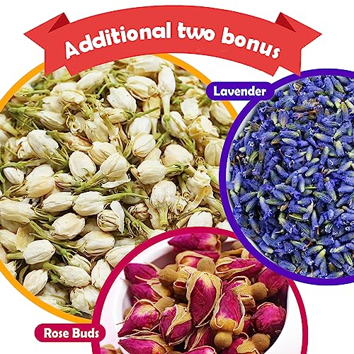 Tearelae - Dried Jasmine Flowers Bud - Edible Flowers For Drinks - 100% Natural Dried Herbs Loose Leaf Herbal Tea - For Soap Making, Bath Bombing, Candle Making And Tisanes - 2Oz/57G #TOP6
