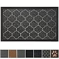 GRIP MASTER Durable All-Natural Tough Rubber Doormats, 29x17 Size, Waterproof Boots Scraper Mats, Commercial Heavy Duty Indoor Outdoor Door Mat for Winter Snow, Low-Profile Easy Clean, Gray Quatrefoil