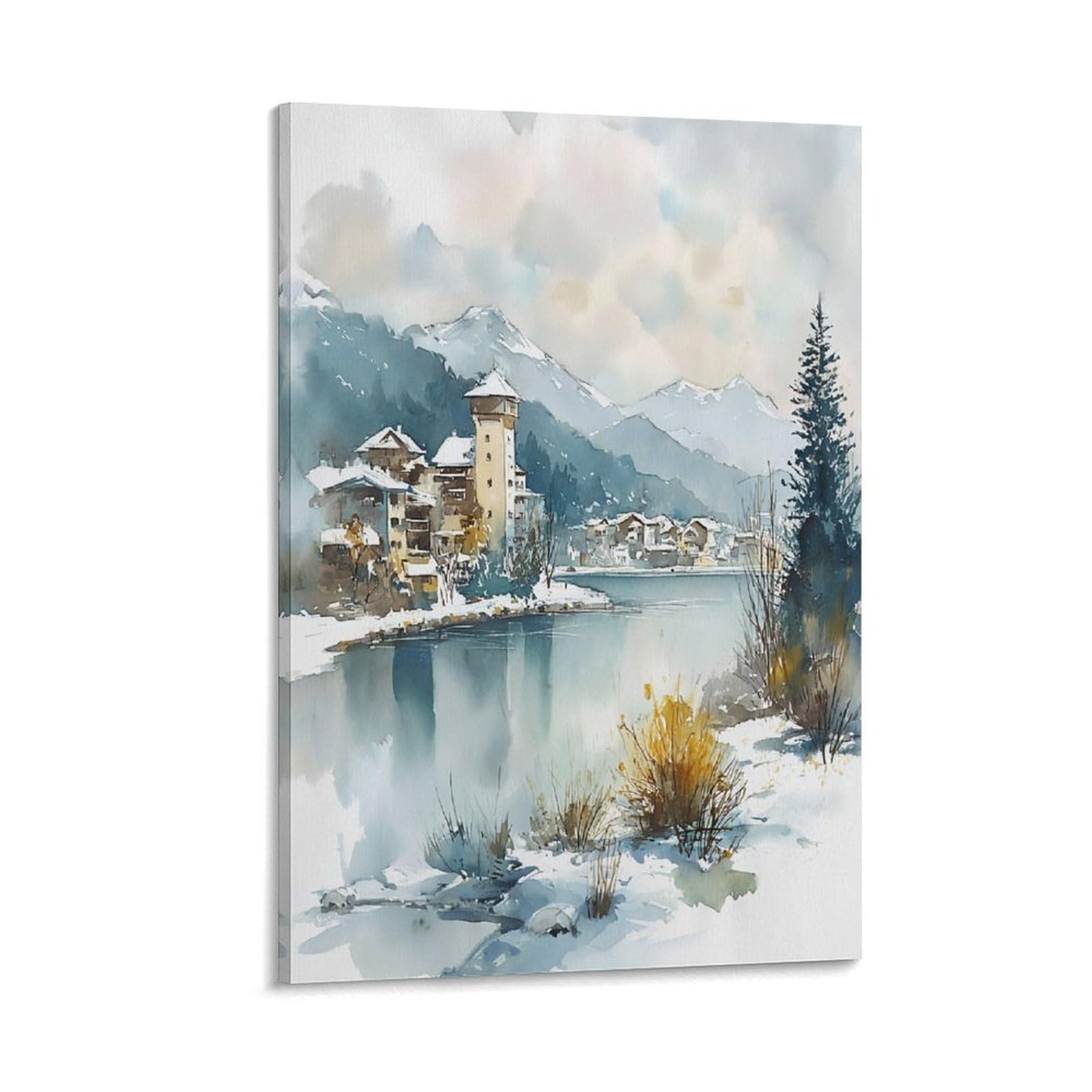 CNAHEIZ Whistler Tree 20x30inch(50x75cm) Vintage Travel Poster Watercolor Canvas Art