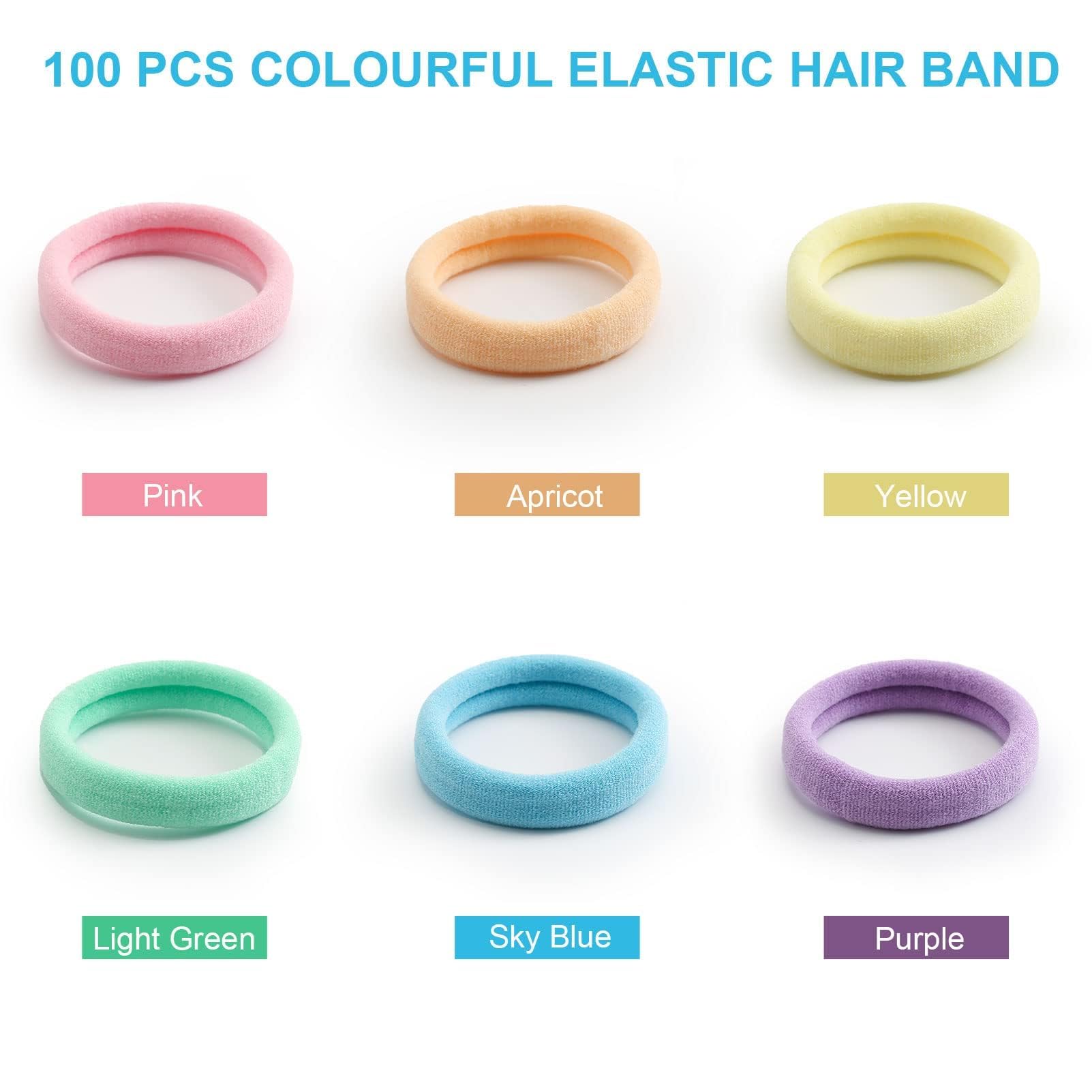 Bessrung 100 Pcs Thick Seamless Hair Ties, Ponytail Holders Hair Accessories for Women Girls No Damage for Thick Hair(Dark Brown Colors): 100 Count (Pack of 1) Spring Colors
