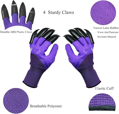 Miniatura 2 de DCCPAA Guantes de Jardín con Garras, Guantes de Jardinería con Garras para Escabar, Plantar, Desmalezar, Sembrar - Impermeables para Hombres y