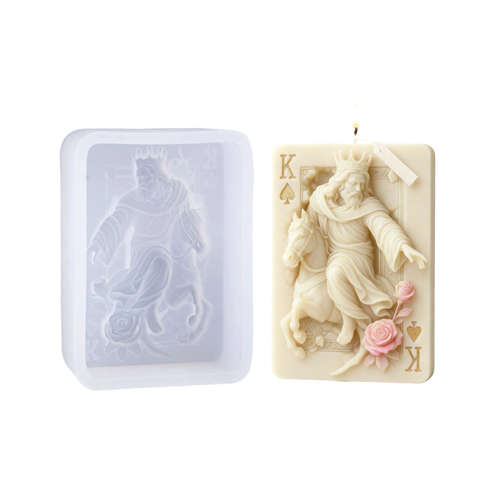 ljhnba Unique 3D King Playing Card Silicone for Crafting Decorative and Projects Detachable