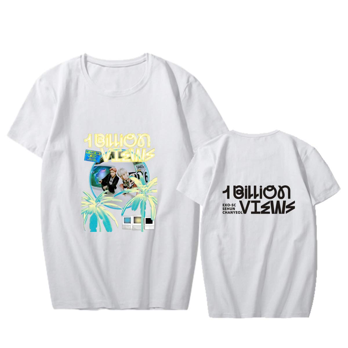 Qaedtls Kpop EXO-SC Album 1 Billion Views Shirt Sehun Chanyeol Unisex T-Shirt Clothes