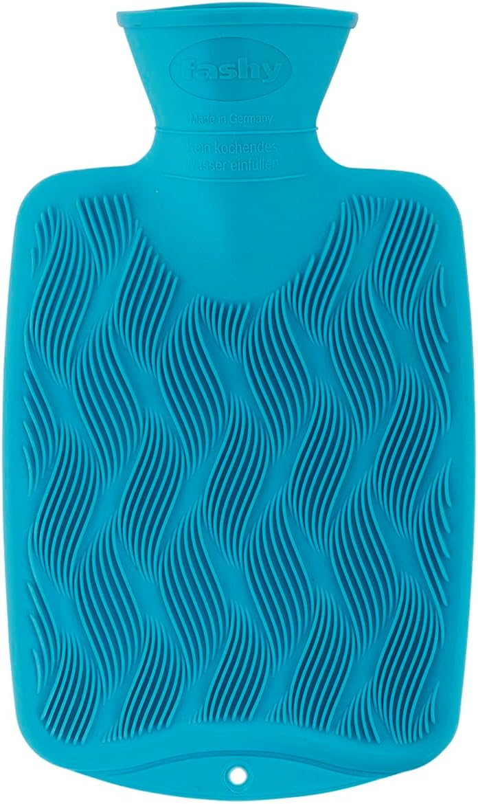 FashySingle Ribbed with 3D Surface In Trendy Colour Aqua Hot Water Bottle, 0.8 Litre