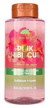 Tree Hut Pink Hibiscus Body Wash, Hydrating & Moisturizing Shower Gel w/Shea Butter & Essential Oils, Soft Smooth Glowing Skin, Gentle Cleanser For All Skin Types, Self Care Gifts for Women, 18 Fl Oz