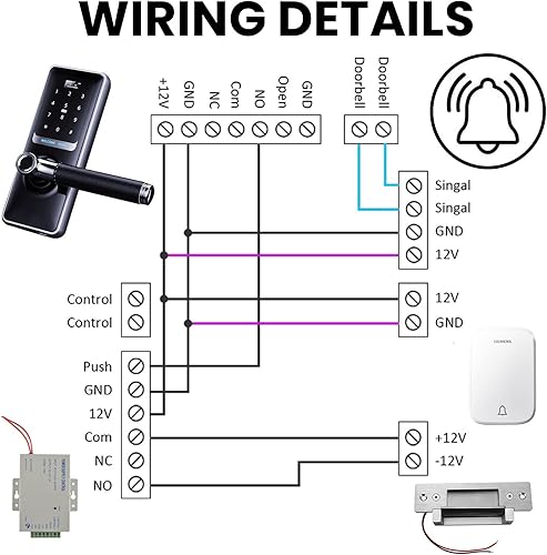 Miniatura 5 de Cerradura de puerta eléctrica resistente estándar ANSI para sistema de control de acceso de puerta, seguro a prueba de fallos, control de acceso