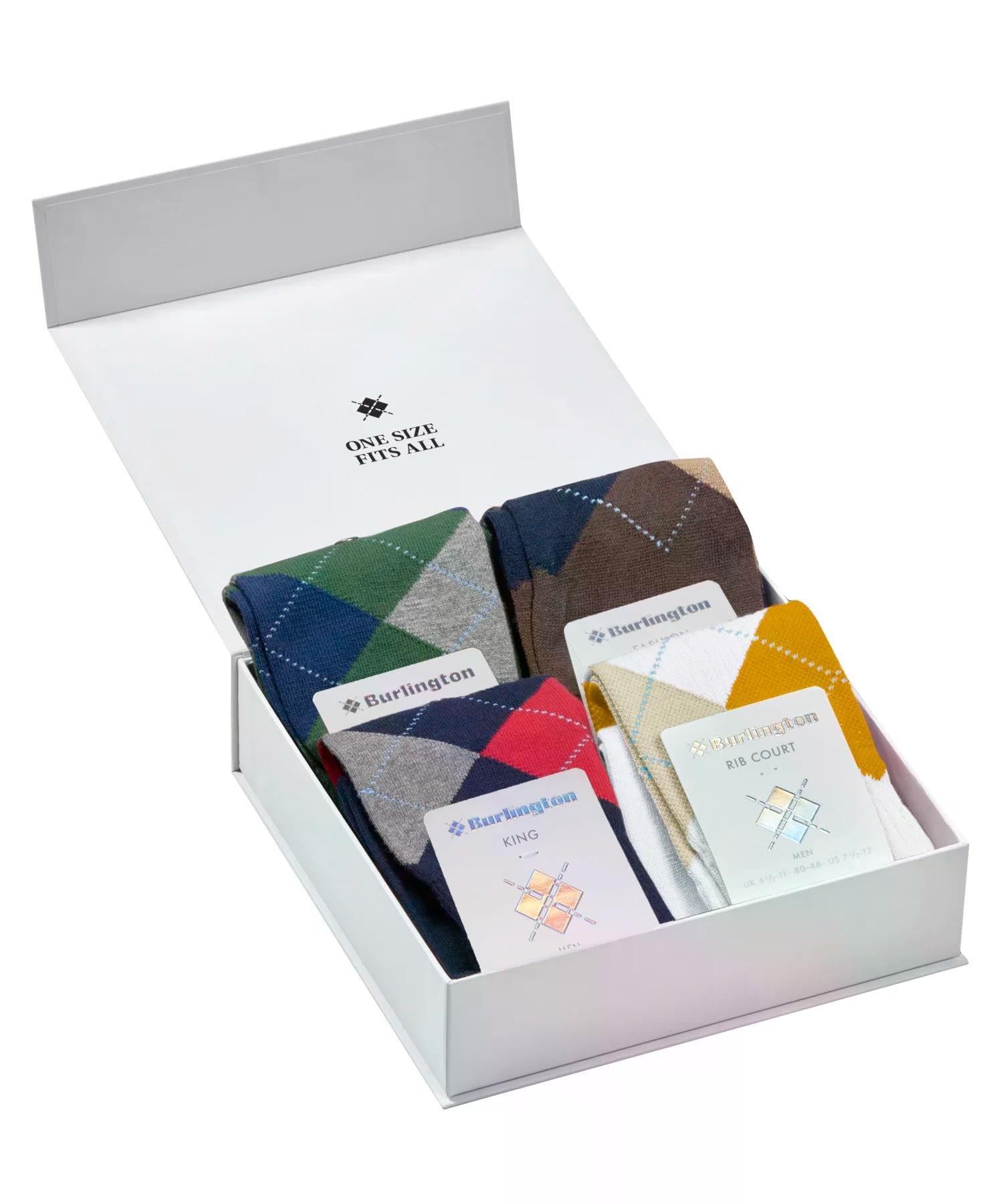 Burlington Ben Box M So algodón estampados 4 pares, Calcetines Hombre, Multicolor Sortiment 0010, 40-46