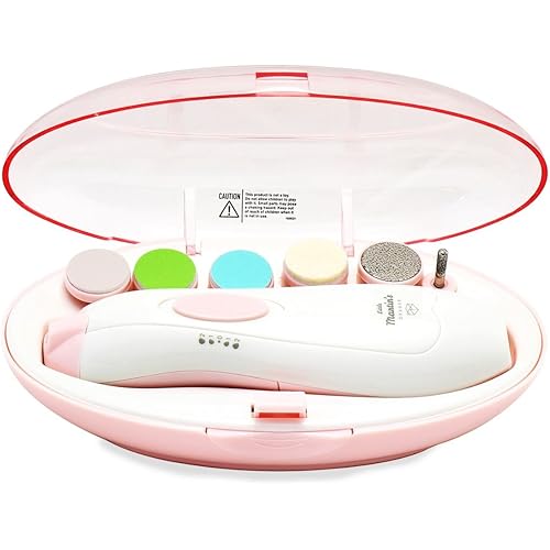 Baby Nail Trimmer File with Light - Safe Electric Nail Clippers Kit for Newborn Infant Toddler Kids Toes and Fingernails - Care, Polish and Trim - Battery Operated (AA)