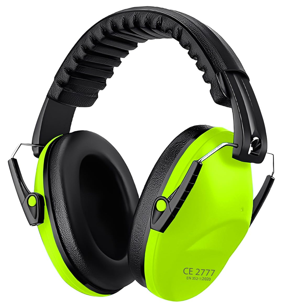 YingErTool Ear Defenders Children 3-16 Years, SNR 27dB Noise Cancelling Headphones for Kids (Green)
