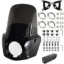 Motorcycle Fairing Windshield Kit, 5.75" Headlight Fairings 48-58mm Forks 15" Smoke Windscreen with Extension for Harley 2006-2017 Dyna Low Rider FXDL Super Glide Street Bob FXDB