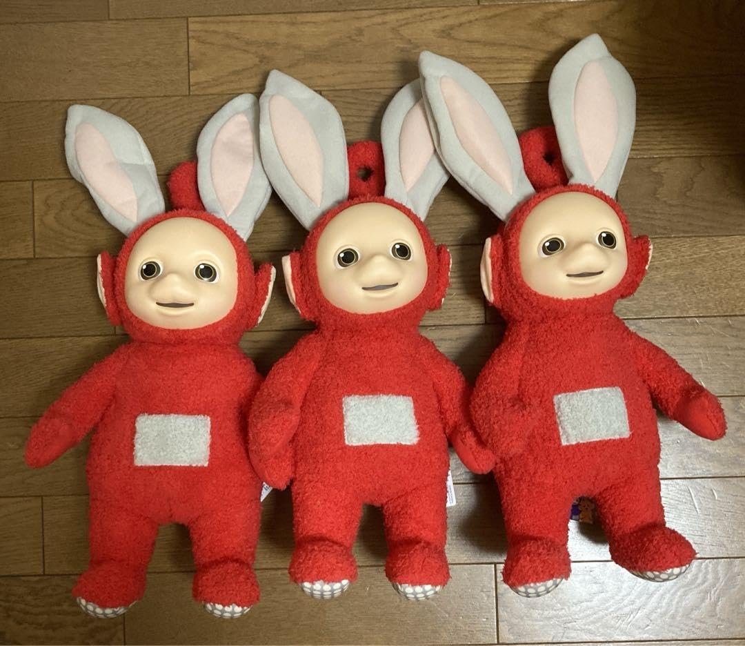 Amazon.co.jp: テレタビーズ BIG ぬいぐるみ ポー 赤 うさ耳 3体