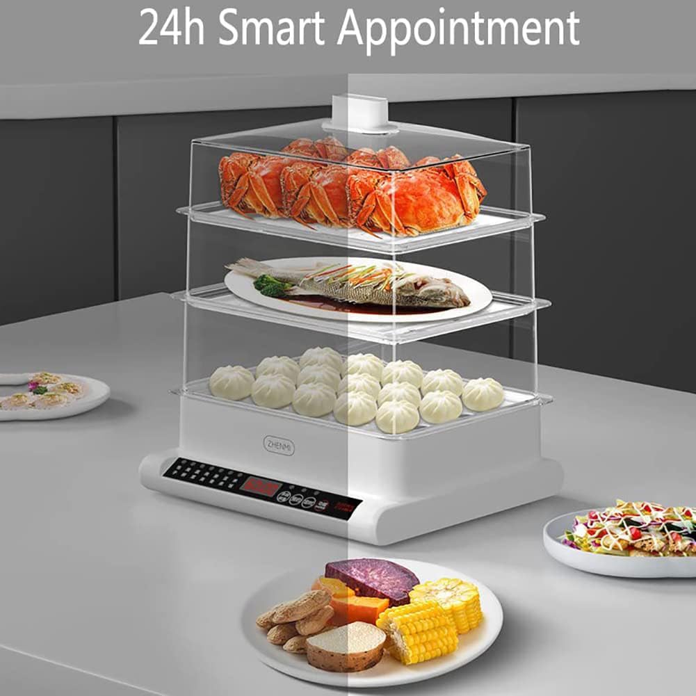 3 Tier Food Steamer, Electric Food Steamers, 20L Multi-function Electric Steam Box, Fast Simultaneous Cooking