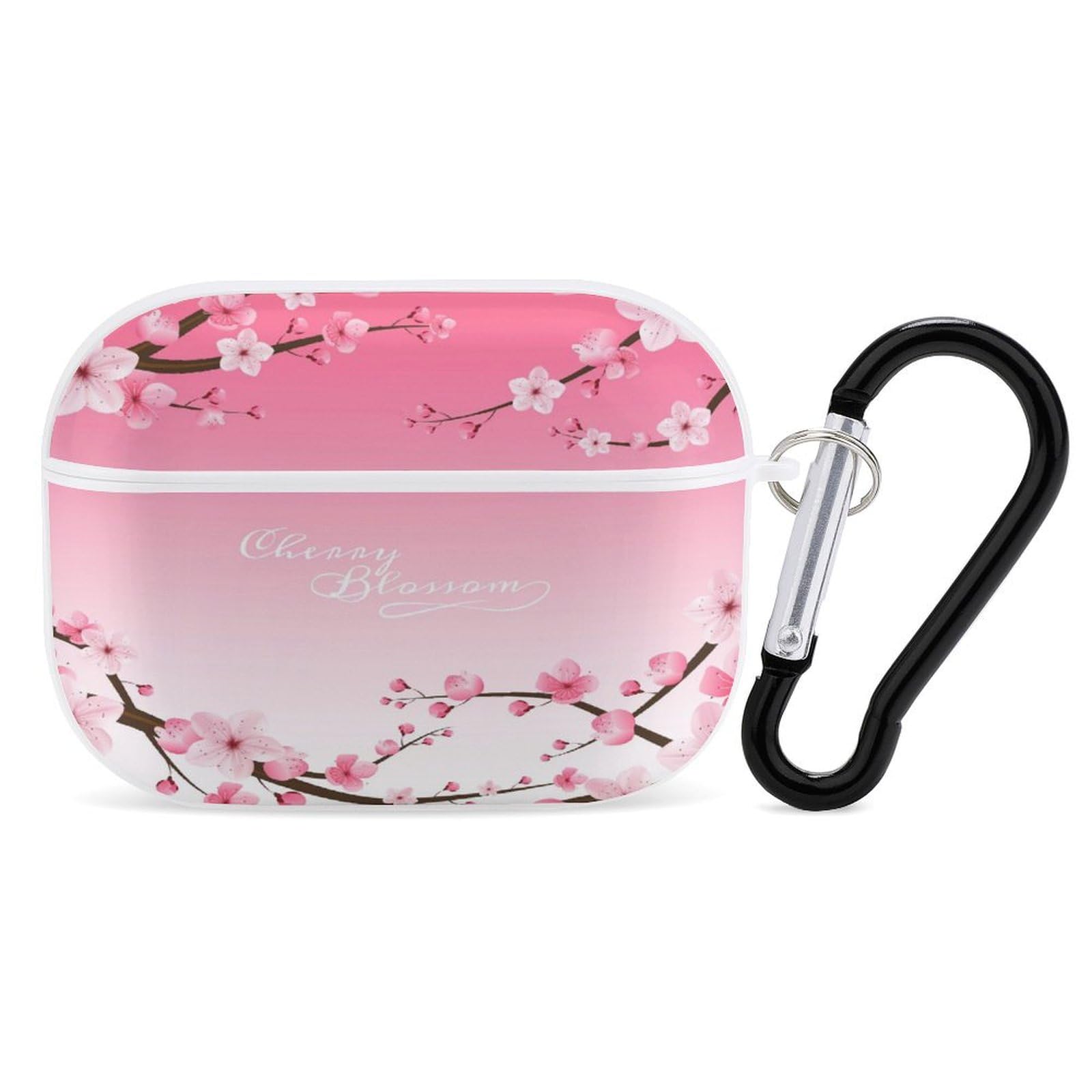 TecErCherry-Blossom for Airpods Pro(2nd/1st Generation) Case with Key Chain, Full Protective Shockproof Case PC Hard Case Cover Supports Wireless Charging, white-style-2