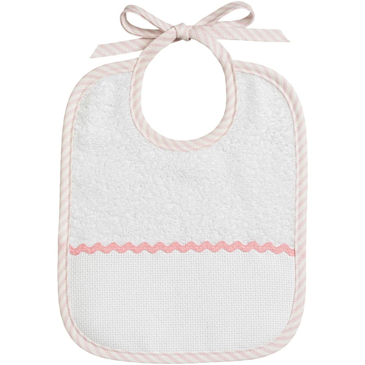 Bavaglini Rettangolari da Ricamare Set 3 Spugna bianca 385 g/m² Tela Aida 55 fori 24x20 cm