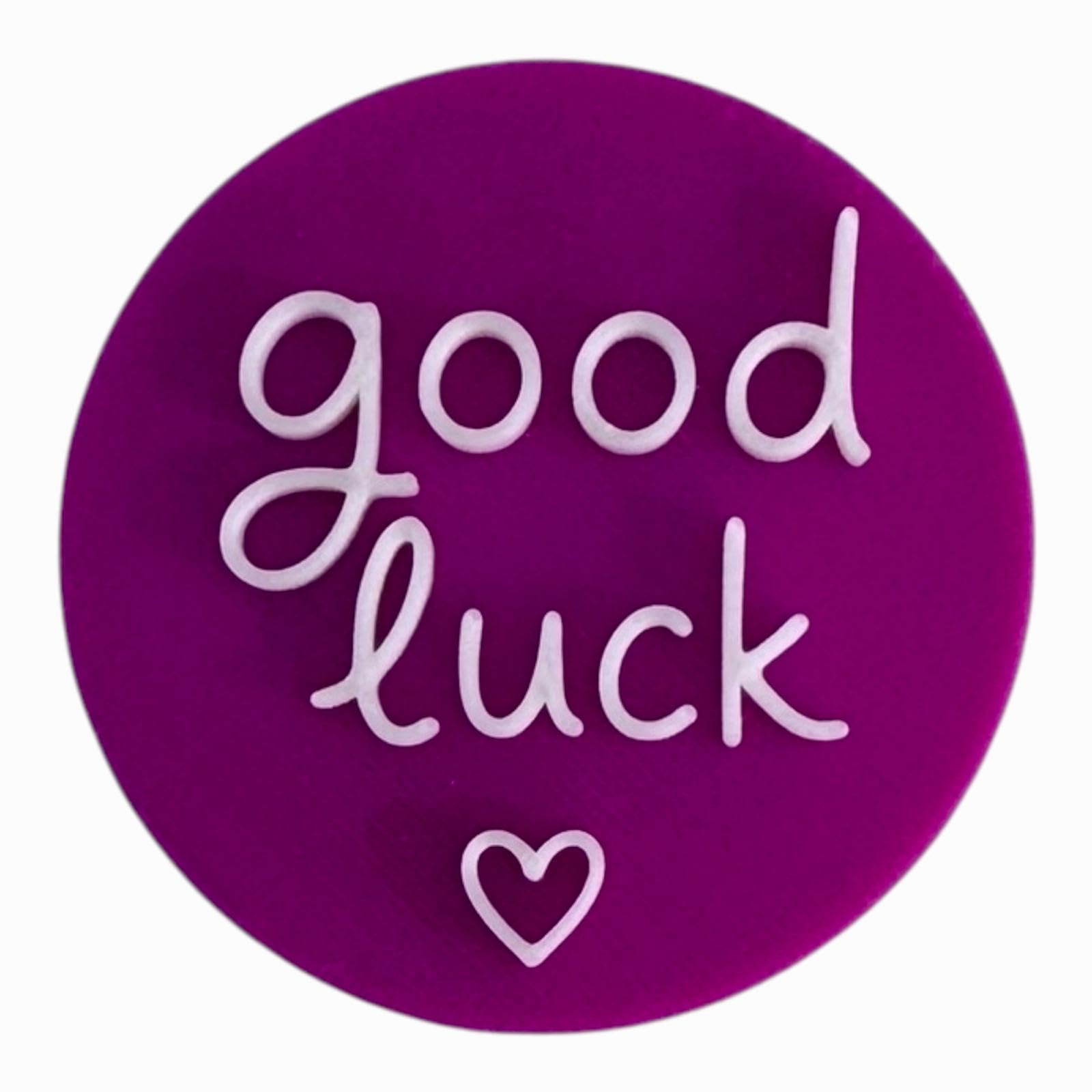 'Good Luck' Embosser Stamp for Icing Fondant Cupcake Cake Decoration Frosting Sugar Paste Cookie Baking 6 cm Diameter (Pattern 2)