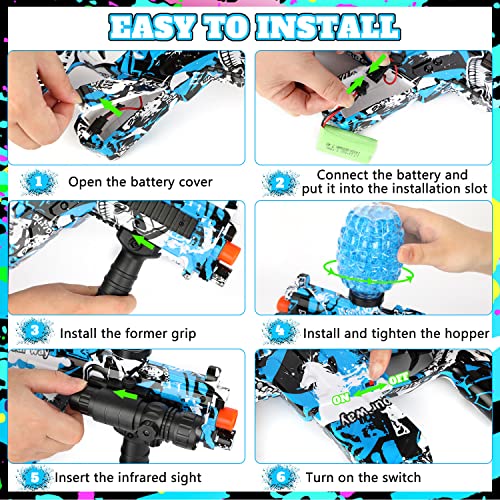 Awiwa Gel Ball Blaster R99 Splatter Ball Gun,75 Feet Splat Gun With Water Beads,Infrared Sight For Shooting (R99 Blue) #TOP2