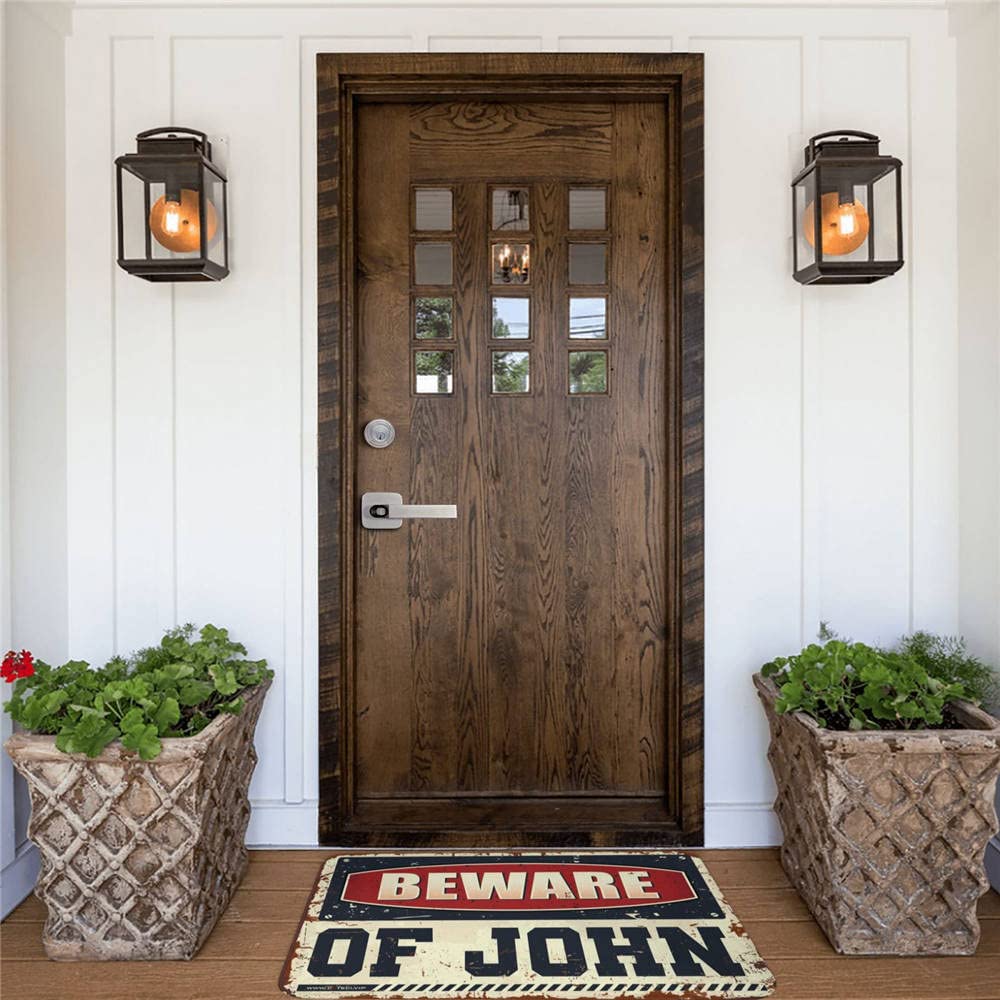 Zerbino per tenda Beware of John Rug Farmhouse Bagno Runner Tappeto (Dimensioni: 65 x 90 cm)
