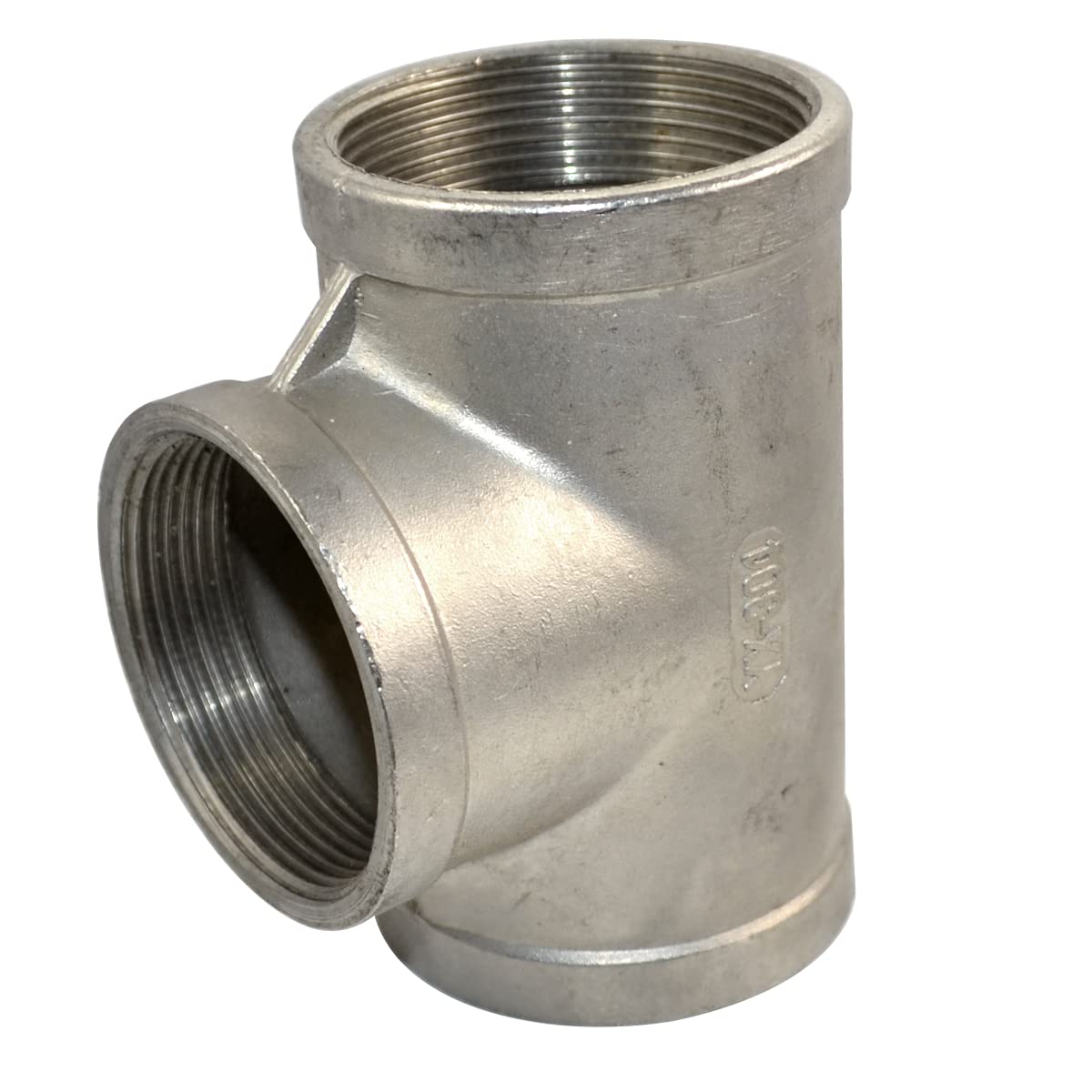 DAN SPEED Female Thread 3 Way T Shaped Equal Tee Coupling Stainless Steel 304 NPT Pipe Fitting Adapter (2inch)