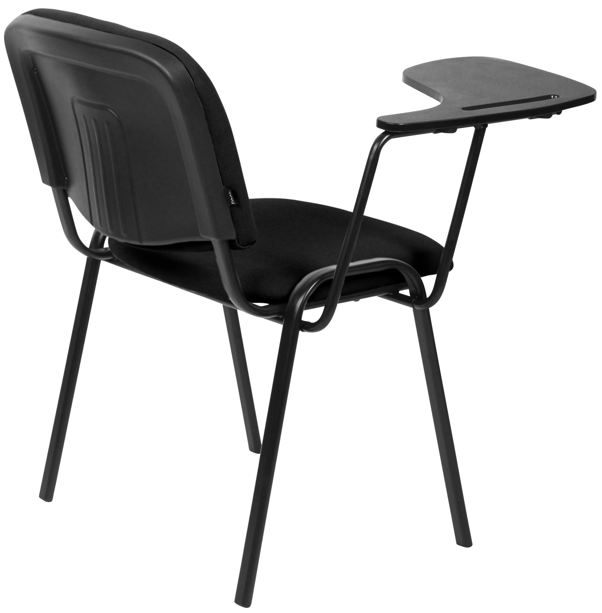 CLP Chaise Ken XL avec Tablette Rabattable I Tissu I Chaise de conférence Jusqu'à 150 KG de Charge, Couleur:Noir