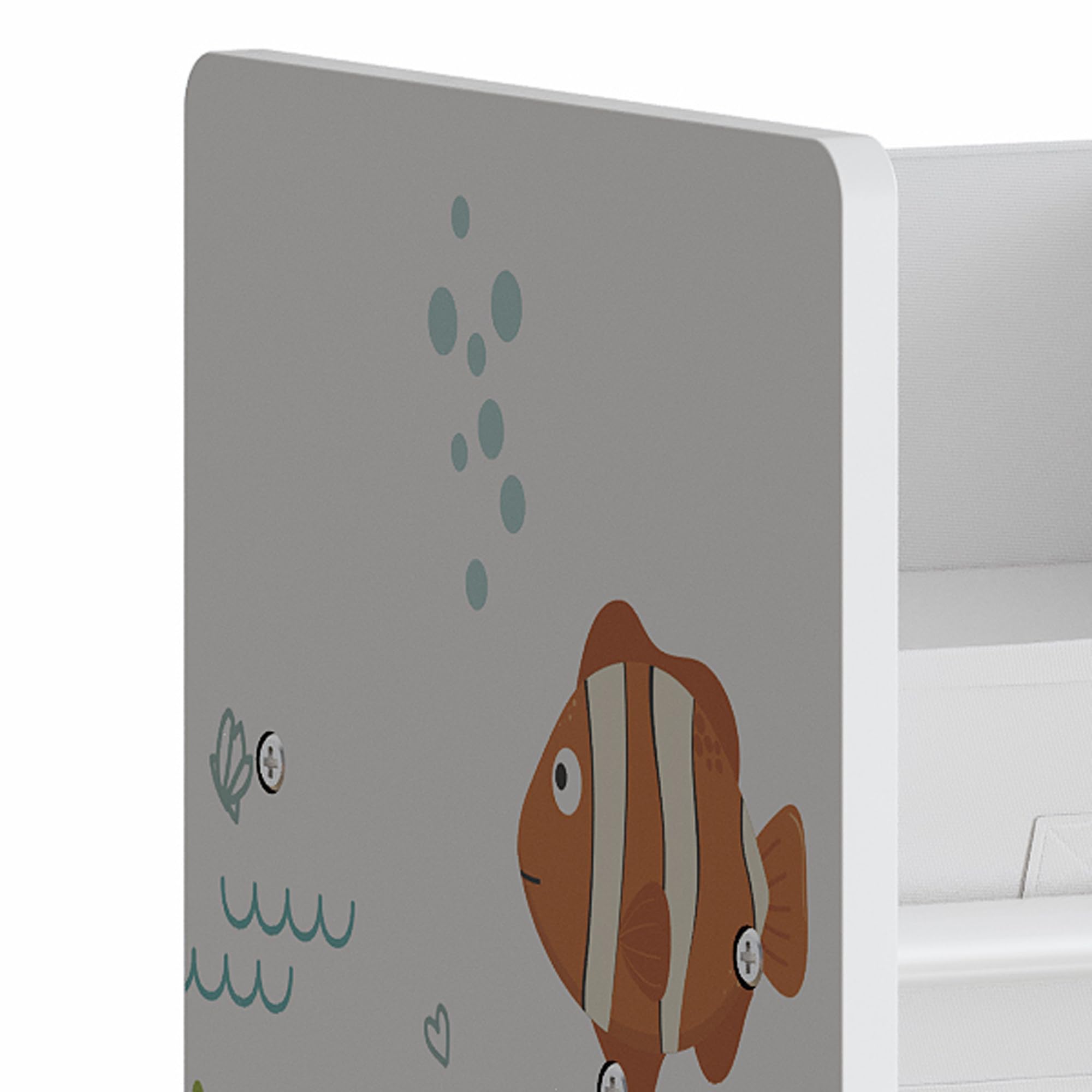 En.casa] Kinderrek Boiro Kinderkast Staand Met 9 Vouwdozen Motief Speelgoed Opbergkast 59 5x65x30 Cm Wit Grijs Blauw 658593803