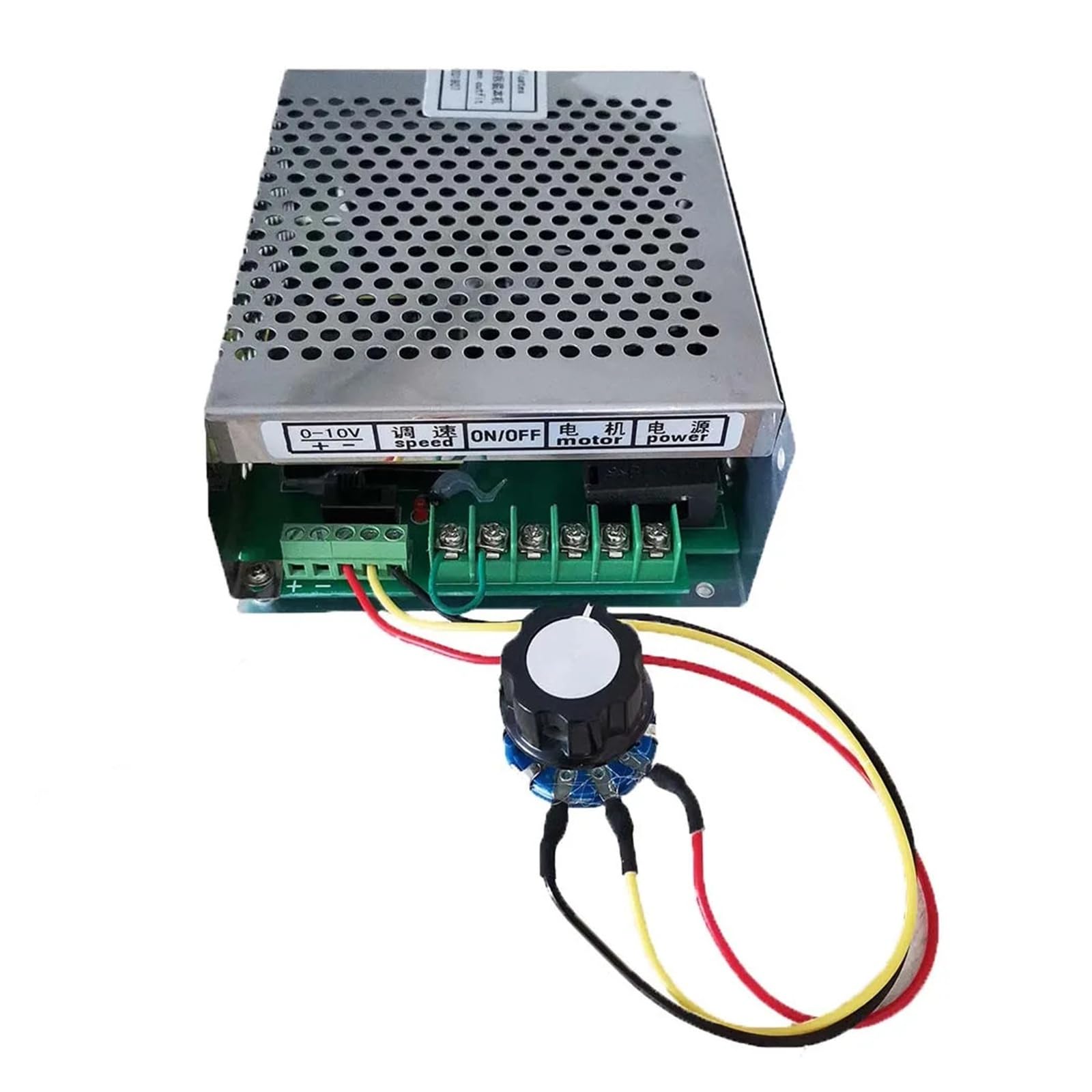 Zestaw silnika wrzeciona CNC chłodzonego powietrzem DC 48 V 0,5 kW z uchwytem ER16, silnikiem 500 W + regulatorem prędkości zasilacza do obróbki drewna(Model C)