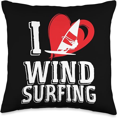 Windsurfer Windsurfing Windsurf Kitesurfing Motifs Love Surfing Windsurfer Throw Pillow, 16x16, Multicolor
