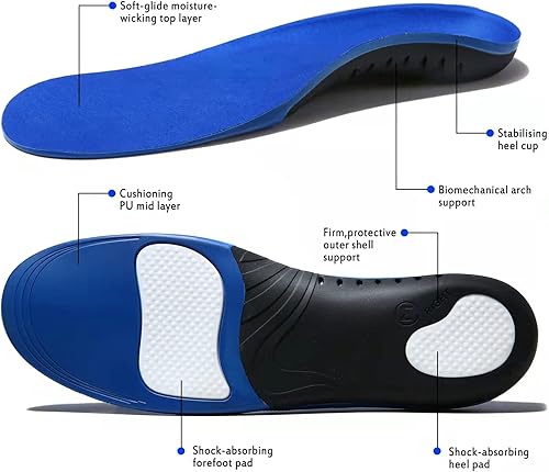 Miniatura 8 de Plantillas para fascitis plantar, soporte de arco alto, plantillas de zapatos para hombres y mujeres, plantillas ortopédicas de gel para correr para