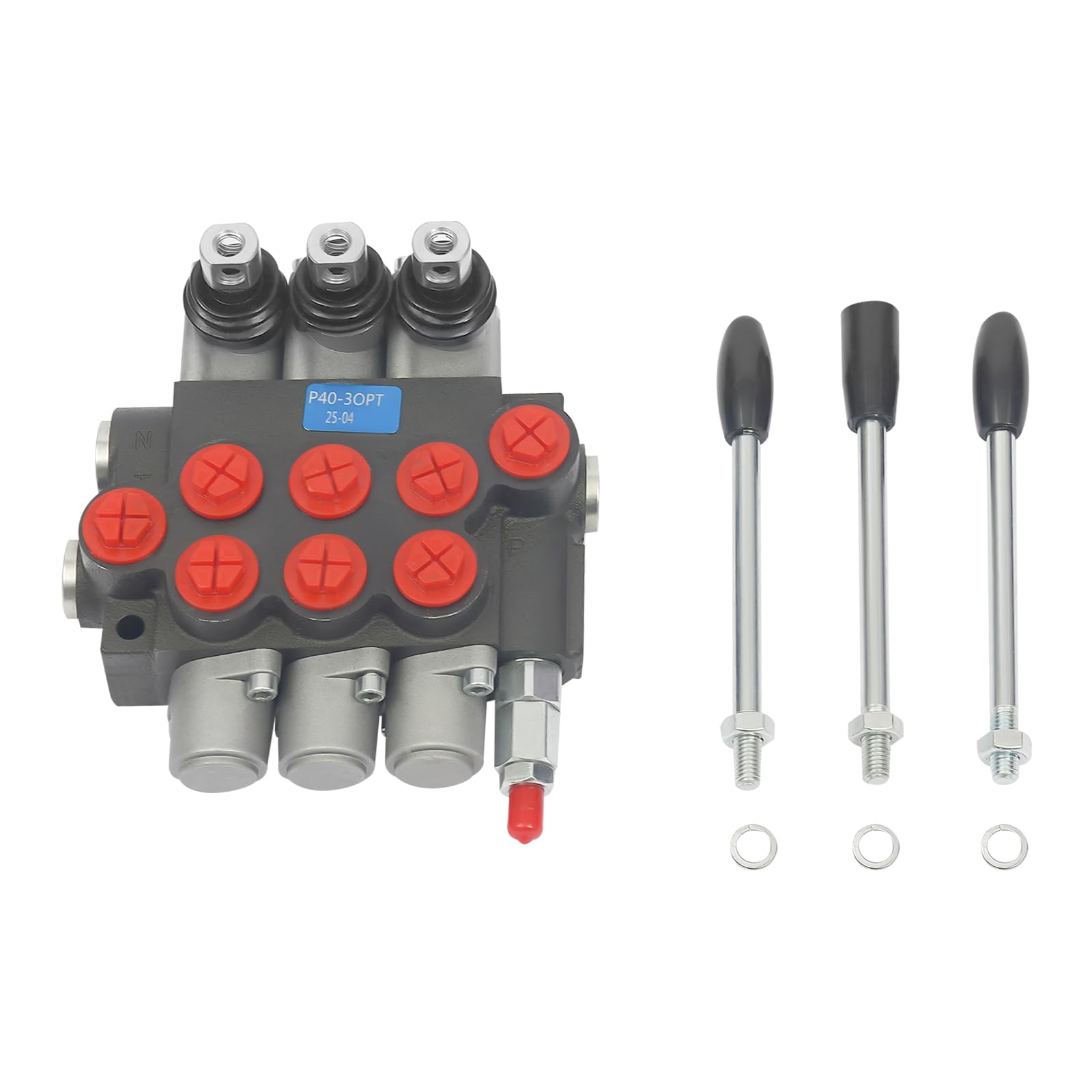 Válvula direccional hidráulica 3 bobinas válvula hidráulica válvulas de control direccional 1/2" BSPP 40 L/min válvula de control hidráulico para maquinaria de construcción y agricultura
