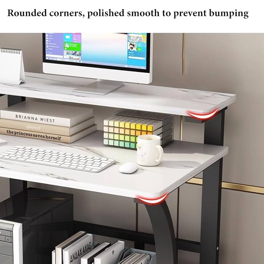 Amazon | モニタースタンド付きローリングパソコンデスクカート