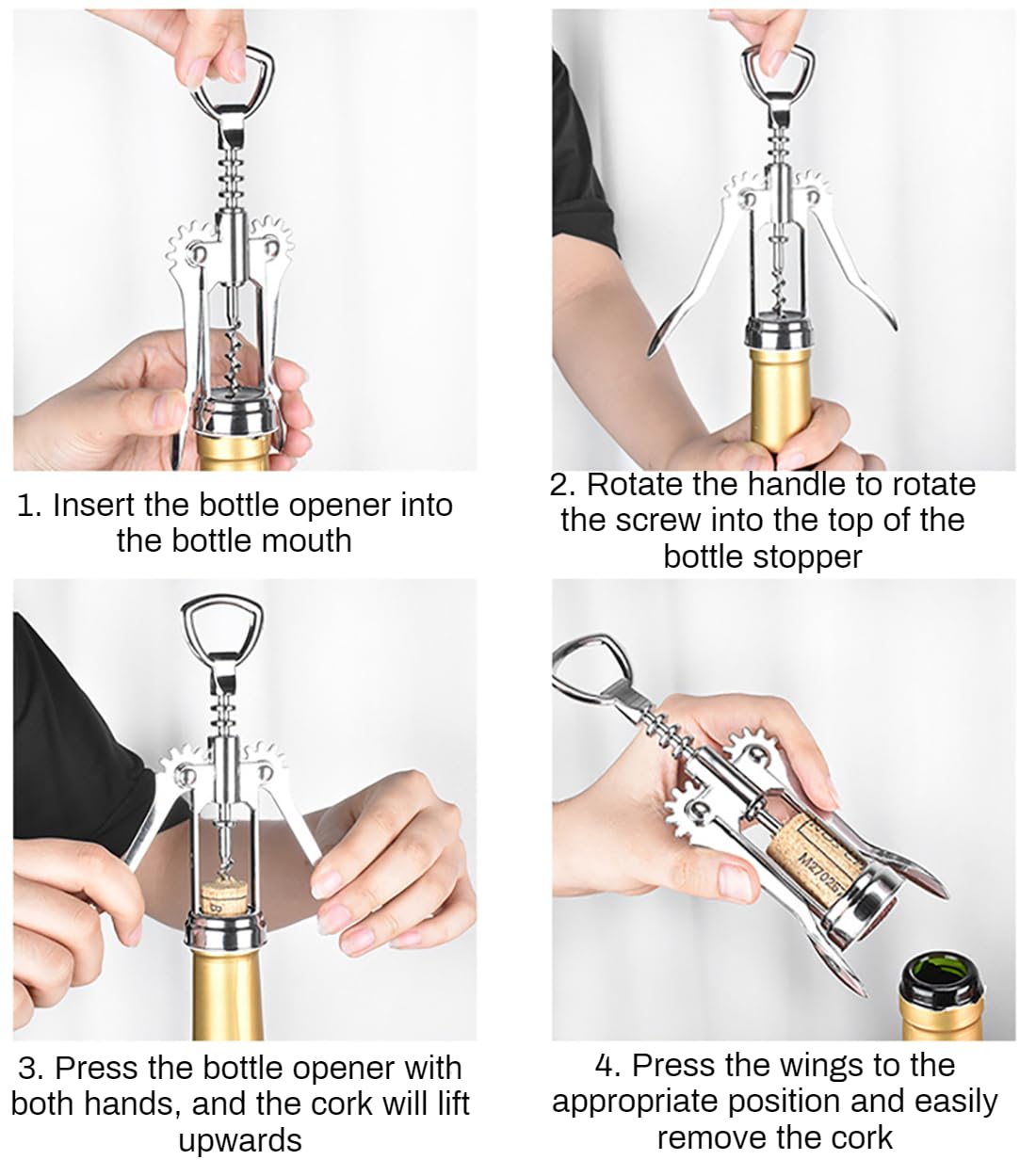 Premium Wing Corkscrew - Wine Opener with Stopper -3 Premium Wing Corkscrew - Wine Opener with Stopper -3