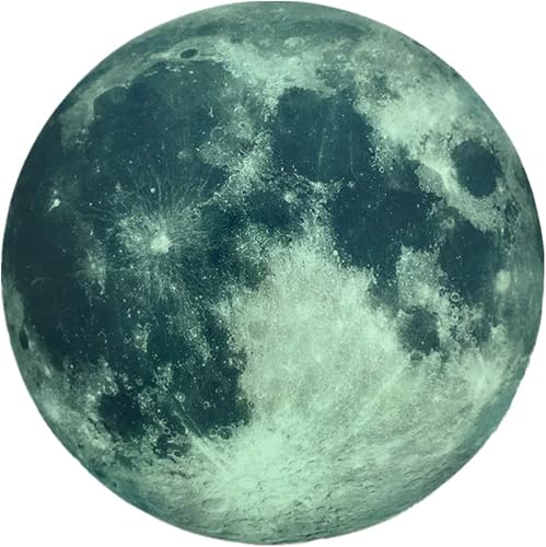 Miniatura 1 de Calcomanías de pared que brillan en la oscuridad de la luna de 11.8 in luminoso por la noche, adhesivo extraíble para dormitorio de niños y niñas