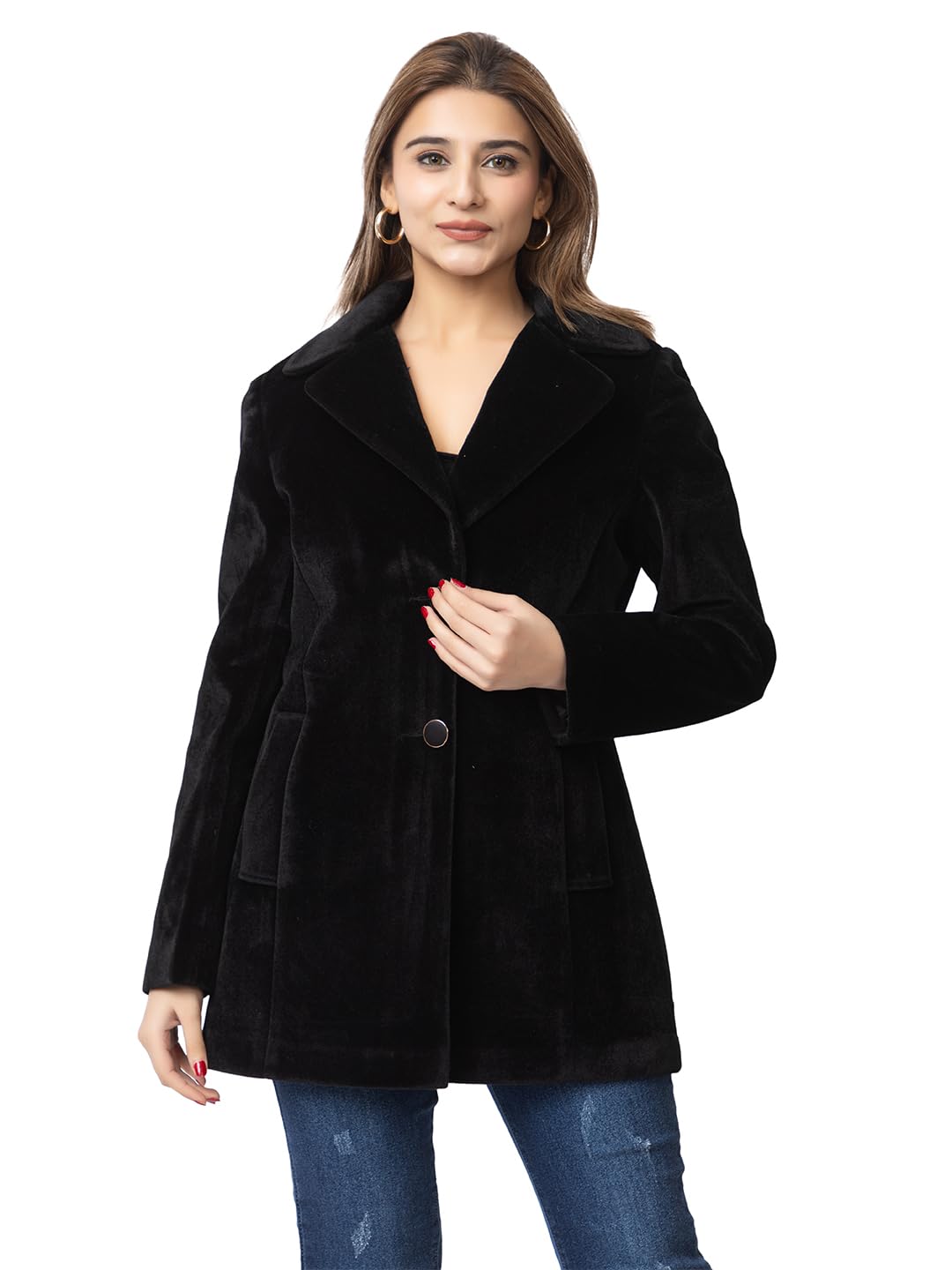 ELEVEIGHT Women’s Winter Wear Coat Regular Fit For Casual Wear | Collared Neck | Full Sleeve | Buttoned | Latest Stylish Coat Crafted With Comfort Fit And High Performance.