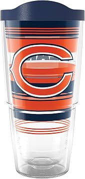 Tervis NFL Chicago Bears - Hype Stripes Made in USA Double Walled Insulated Tumbler Travel Cup Keeps Drinks Cold & Hot, 24oz, Classic