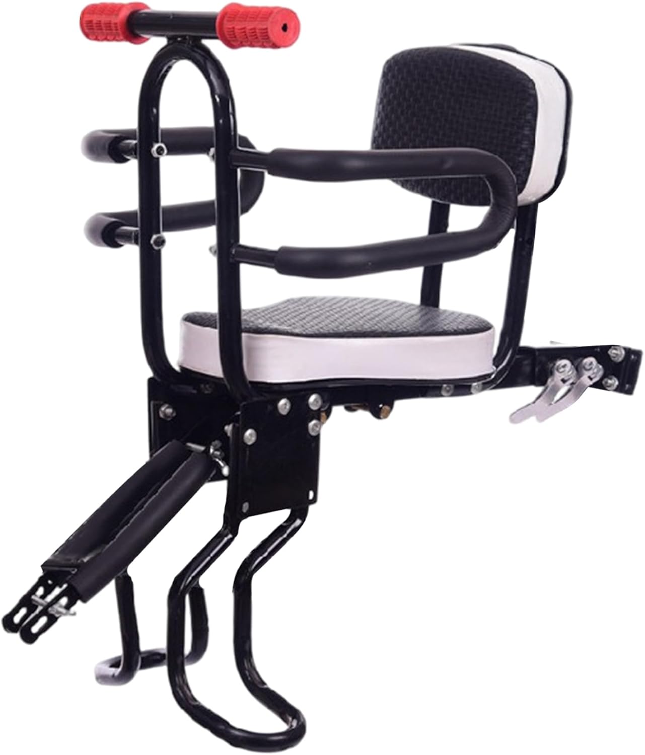 Bike Seat for Kids Front Mounted Toddler Bike Seat Easy to Install with Back Rest, Foot Pedal, Quick Realease Attachment for Children 2-5 Years, Style1, Child Seats