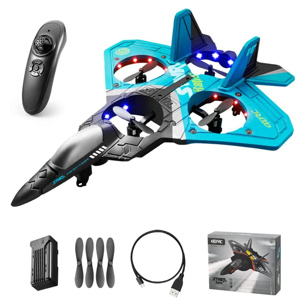 Remote Control Drone for Kids and Beginne, Easy to Fly and Hover, RC Quadcopter Fighter Jet with 360° Flip, LED Light Indication, 2 Blade Propellers, Best Gift for Kids