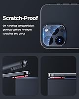 Vista 3 de [Paquete de 3] Protector de lente de cámara para iPhone 13 Pro Max de 6.7 pulgadas y iPhone 13 Pro de 6.1 pulgadas, vidrio templado 9H, arañazos