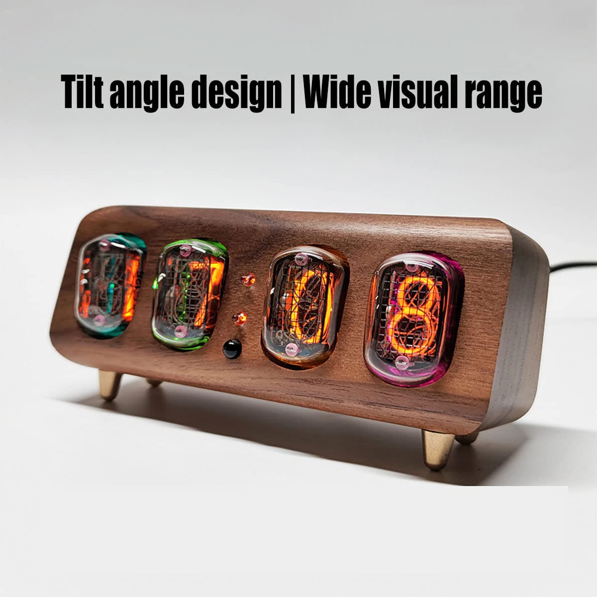 Amazon.co.jp: 木製デスクニキシー管時計、LEDチューブデスク時計