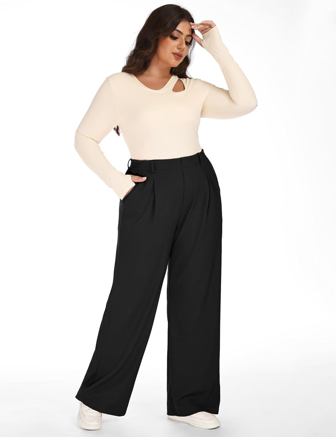 Heathyoga 1X-4X Plus Size Stretchy Work Pants Women Pull on Womens Dress Pants Business Casual Outfits Slacks for Women - Image 6