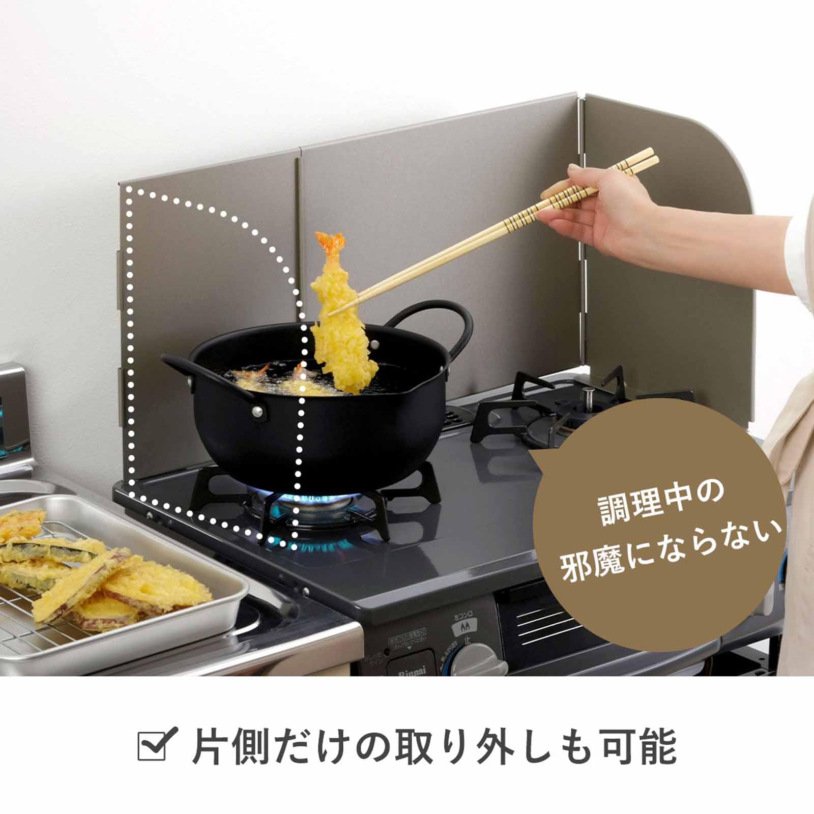 Amazon 下村企販 レンジガード 3面 グレー 日本製 フッ素加工 L字型 伸縮 幅36 65cm ガス・IH対応 マグネット付き コンロ周り 油はね防止 燕三条 43256 レンジカバー・ガード オンライン通販