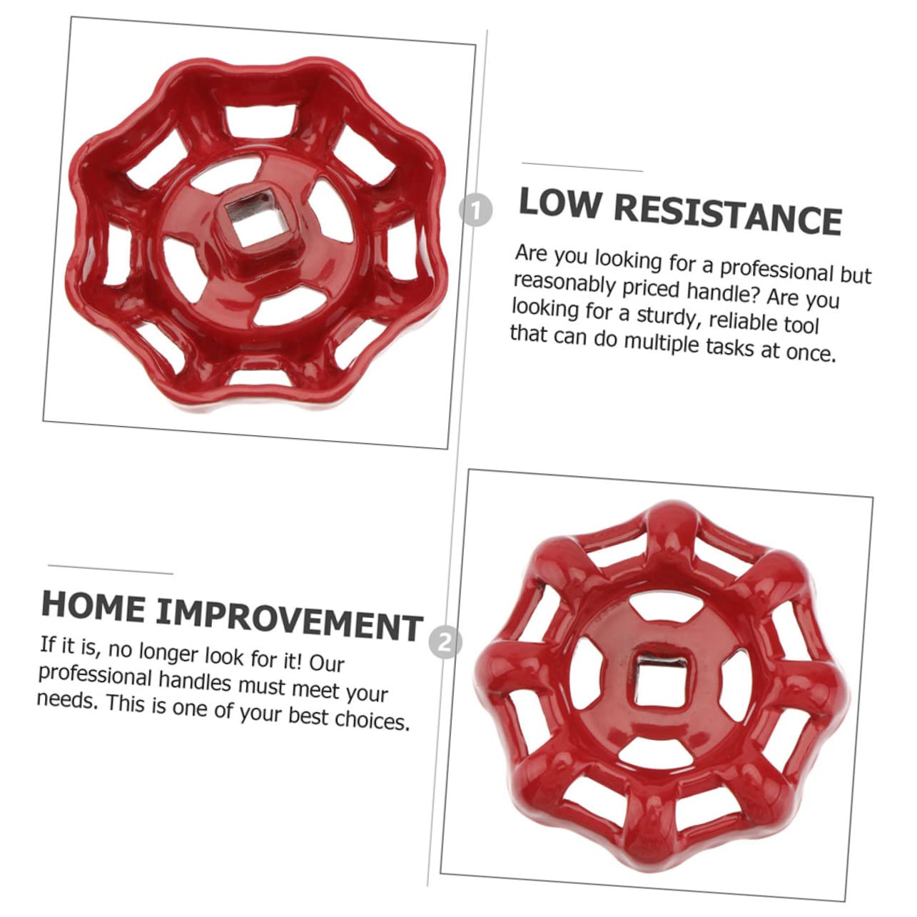 WHAMVOX 8er Set Handrad Griffe Gusseisen - Ersatz Für Wasserhähne In Küche & Bad (Rot)
