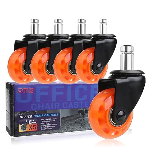 Miniatura 3 de 8T8 Ruedas giratorias para silla de 2 pulgadas, rodamiento suave y silencioso, ruedas de repuesto resistentes para silla de escritorio de oficina,