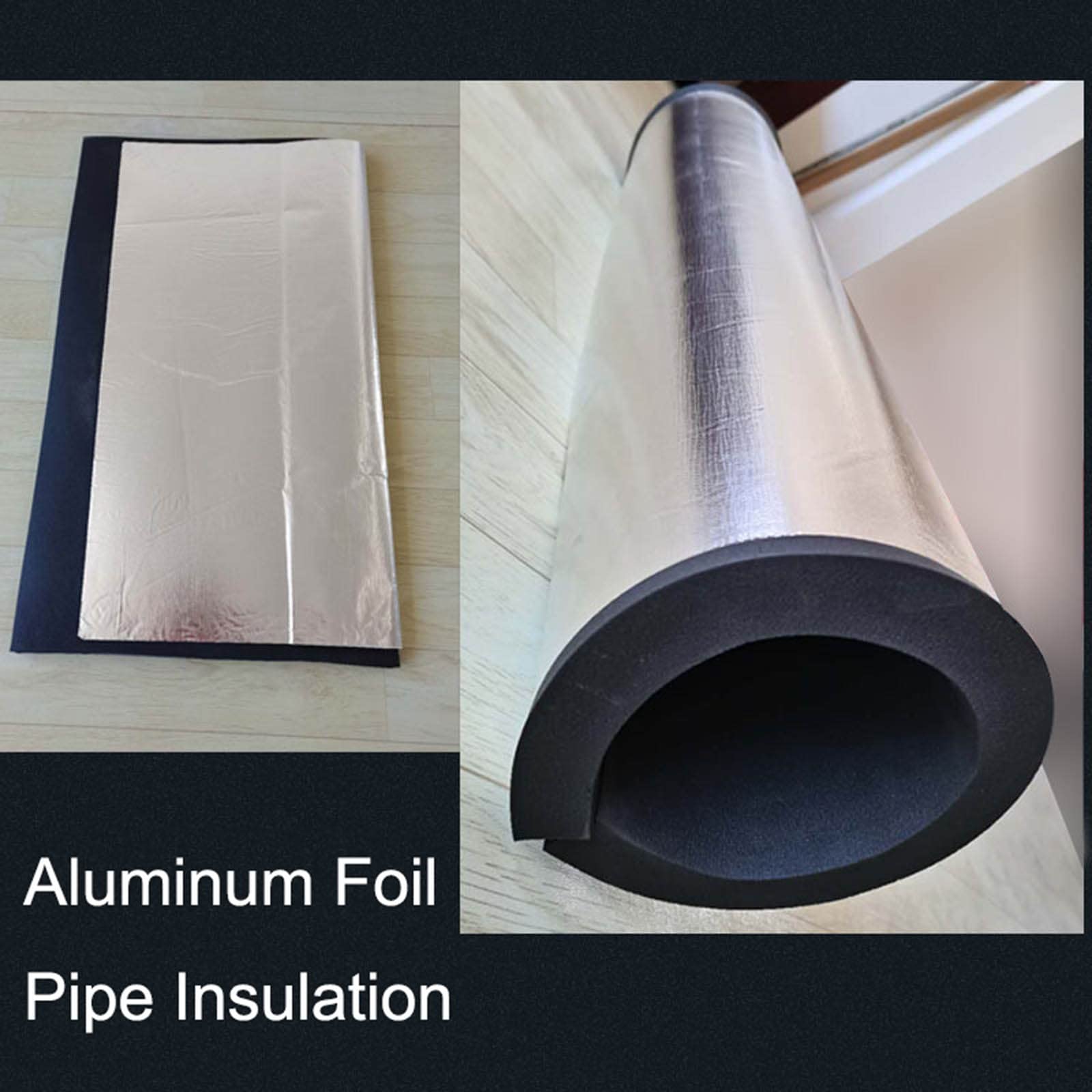 Selbstklebende Rohrisolierung, ID 120 Mm ~ 325 Mm Frostschutzisolierrohr Aus Aluminiumfolie, Rohrdämmung Hitzebeständig, Für Kalt- Und Warmwasserleitungen (Color : ID325mm, Size : 30mm)