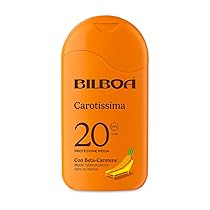 Bilboa Carotissima, Latte Solare SPF 20, Abbronzante Corpo, Formula con Betacarotene , Mette l’Abbronzatura Nero su Bianco, Resistente all’Acqua, Dermatologicamente Testato, 200 ml