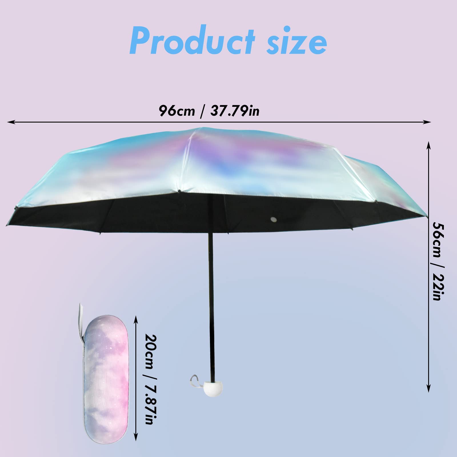 Parasol kieszonkowy z 8 żebrami, mini parasol z pudełkiem na kapsułki, składany parasol UV, ochrona przed słońcem, ochrona przed promieniowaniem UV, kompaktowy parasol podróżny,