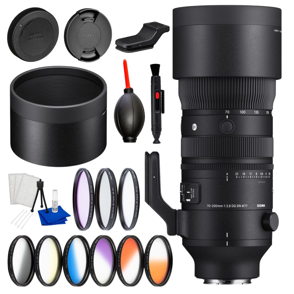 Sigma 70-200mm f/2.8 DG DN OS Sports Lens for Sony E-Mount | Bundle Includes 3PC Filter K…