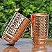 Hammered Pure Copper Tumblers Set of 2, UNLINED, UNCOATED and LACQUER Free | 350 Ml. (11.8 US Fl Oz) Traveller's Copper Cups for Ayurveda Health Benefits