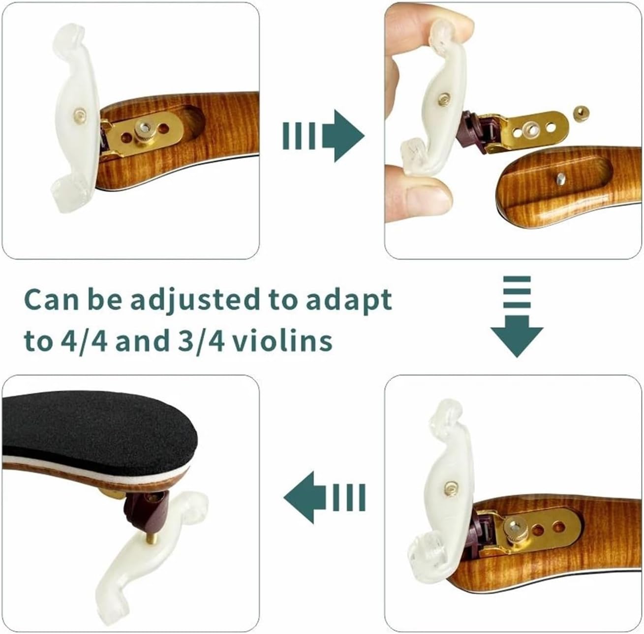 Violin Accessories Professional Adjustable Violin Shoulder Pad Professional String Instrument Accessories 4/4