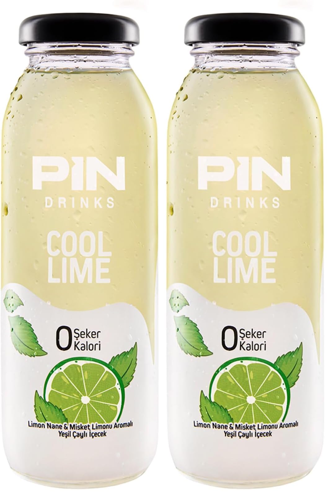 PIN Cool Lime 0 Şeker Limonlu NaneMisket Limonu Aromalı-Yeşil Çaylı İçecek -250 ml 2li paket